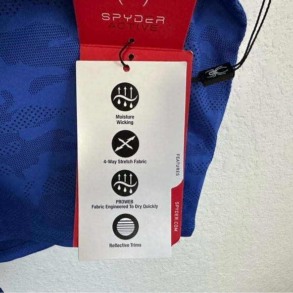 Spyder Active Womens Cropped Camo Tank Top Sz XL Blue Activewear - Picture 7 of 8